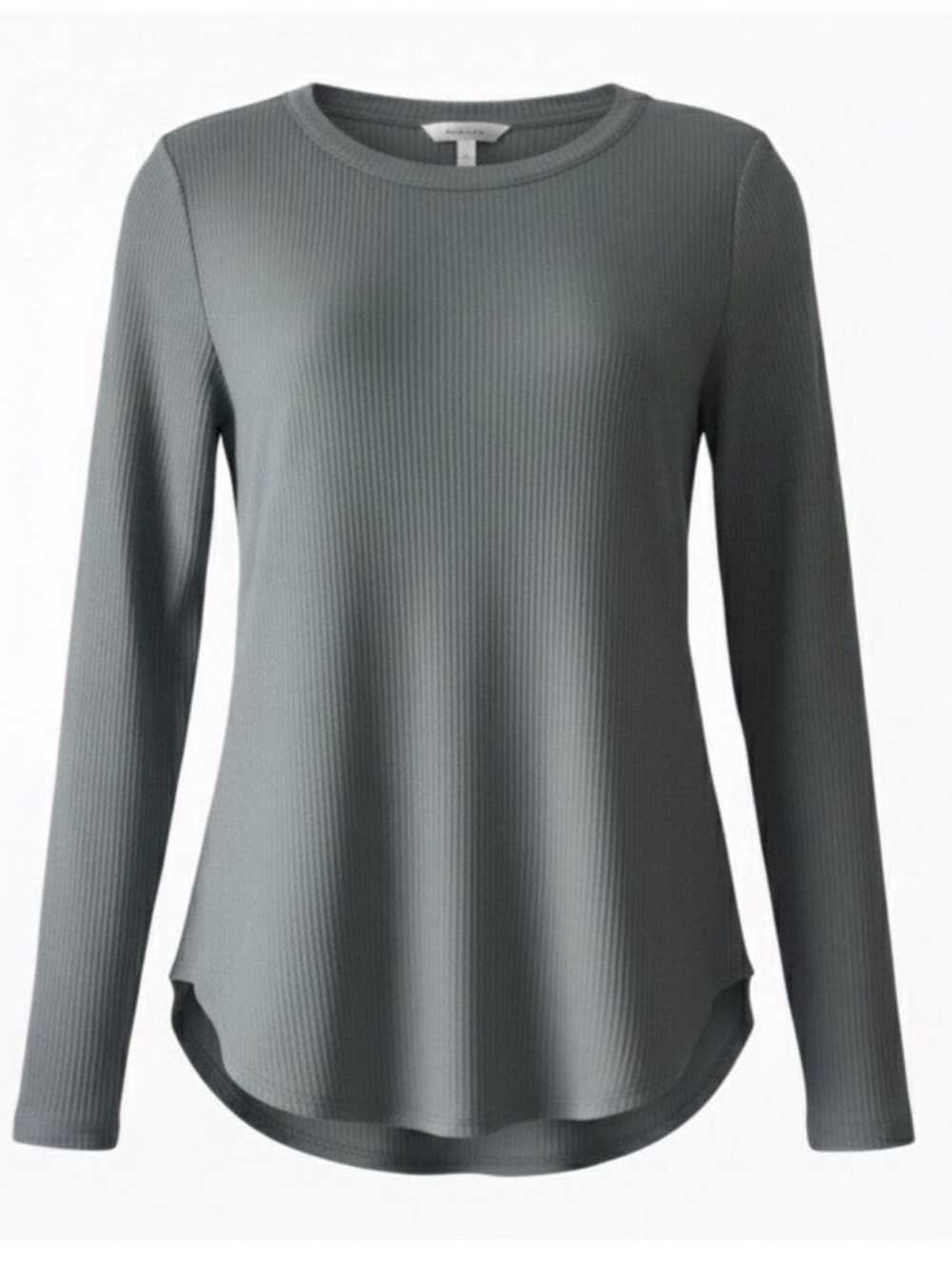 Chaser Ribbed Thermal Tunic Top Size Small Gray Blue Scoop Neck Long Sleeve NWT